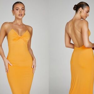 SINEAD Twist Maxi Dress - Orange - MESHKI